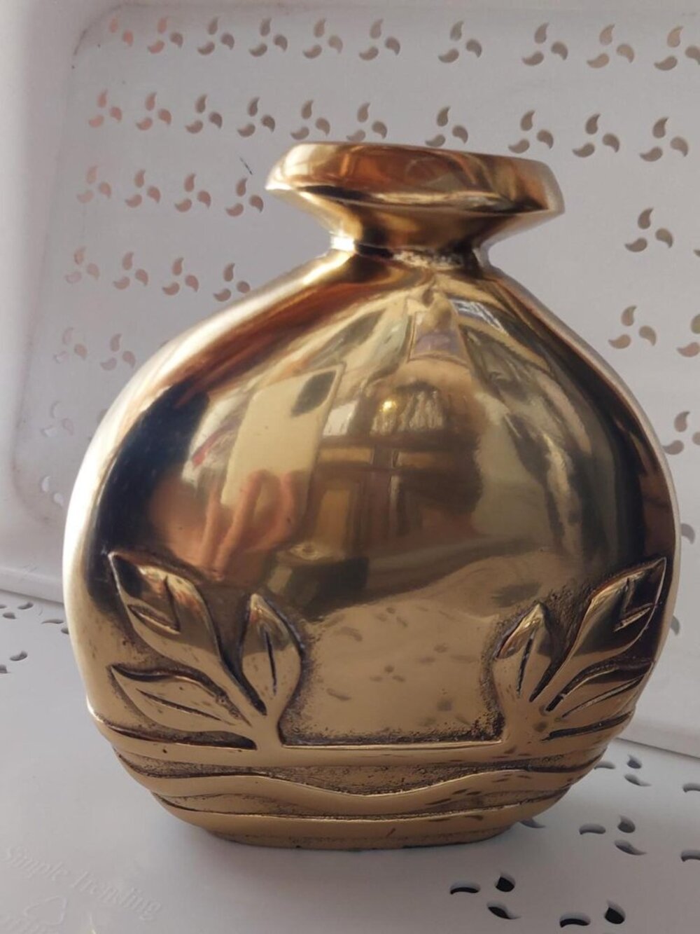 Vintage 1980s Dolbi Cashier Solid Brass Vase | Art Deco Revival Hollywood Regenc
